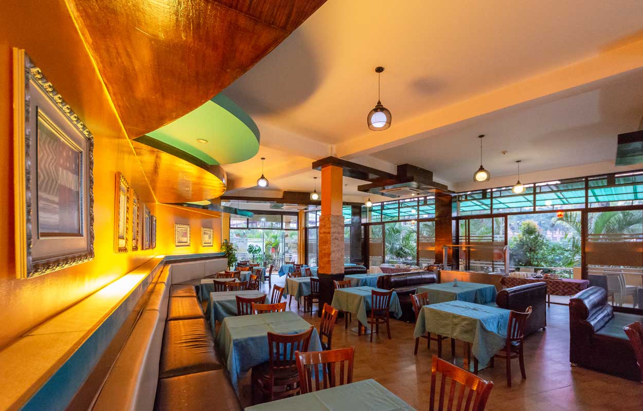 Relax at our casual brasserie-style restaurant with breathtaking views